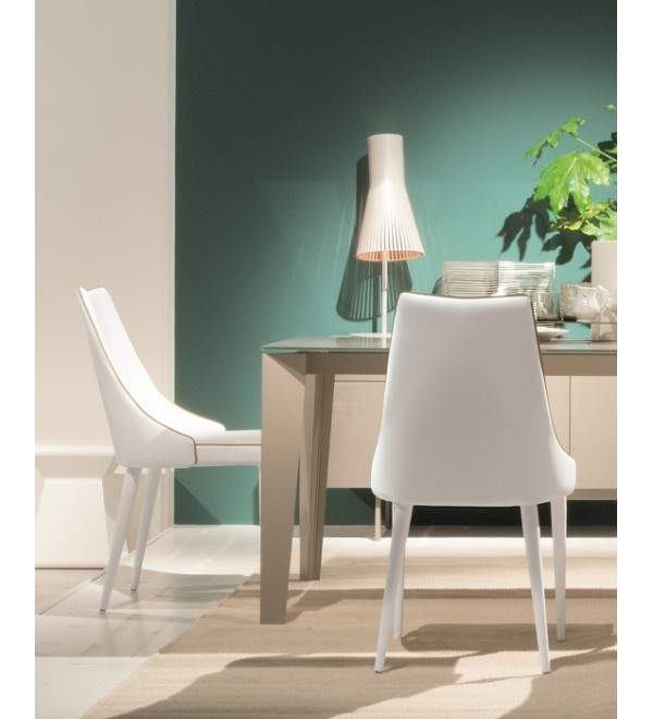Стул CLARA 40.11 (TR505 white with sand cordonet, экокожа)
