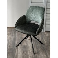 Стул БЕРРИС  (BERRIES) 360 град., Зеленый Loris-39 /тем-зеленый 7525-156, велюр/ черн каркас, DISAUR