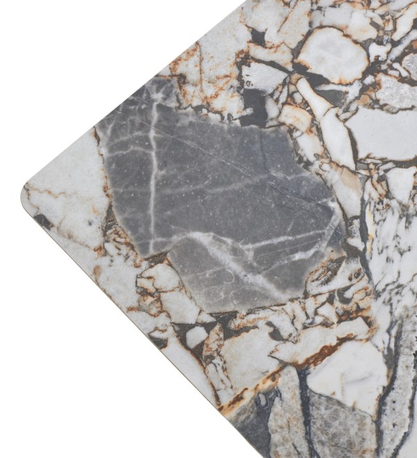 Стол АДАЖИО 240 (320) см цвет МИНЕРАЛ (MINERAL STONE NATURAL), керамика / Черный каркас