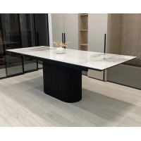 Стол АРИЯ 160 Пандора (PANDORA LIGHT), керамика / Черный каркас