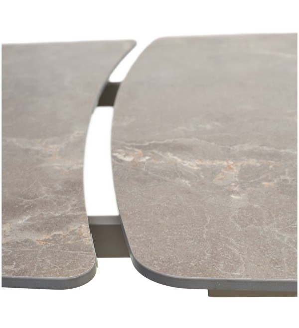 Стол РИВОЛИ (RIVOLI) 140 цвет ЛАТТЕ МАТОВЫЙ (MATT LATTE STONE SOLID CERAMIC) / ТАУПЕ, ®DISAUR