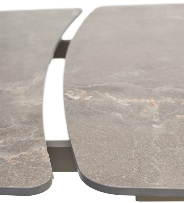 Стол РИВОЛИ (RIVOLI) 140 цвет ЛАТТЕ МАТОВЫЙ (MATT LATTE STONE SOLID CERAMIC) / ТАУПЕ, ®DISAUR