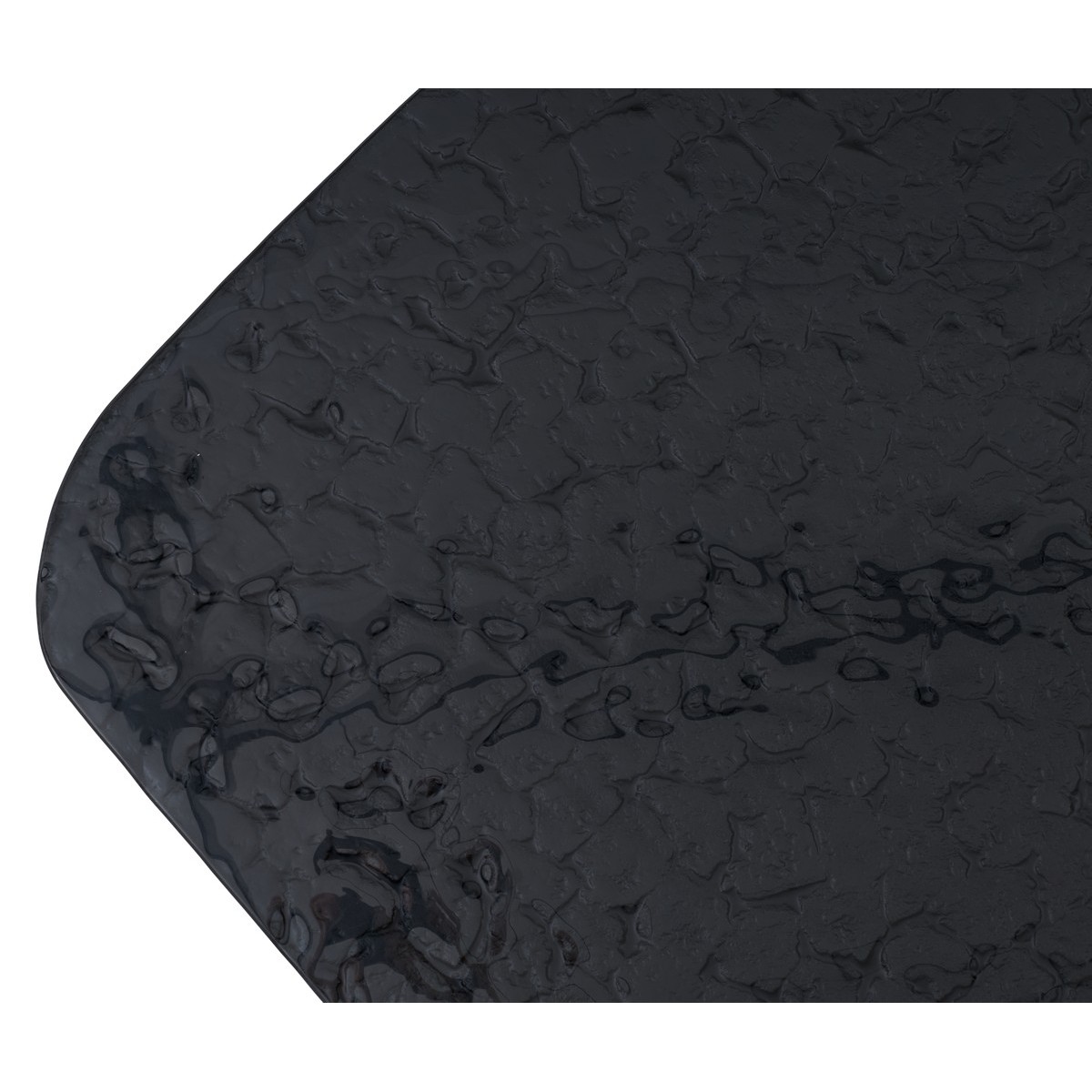 Стол ЛАУРИТЦ (LAURITS) 200 цвет ЧЕРНЫЙ (GREY), стекло BUBBLE / Прозрачный каркас ®DISAUR