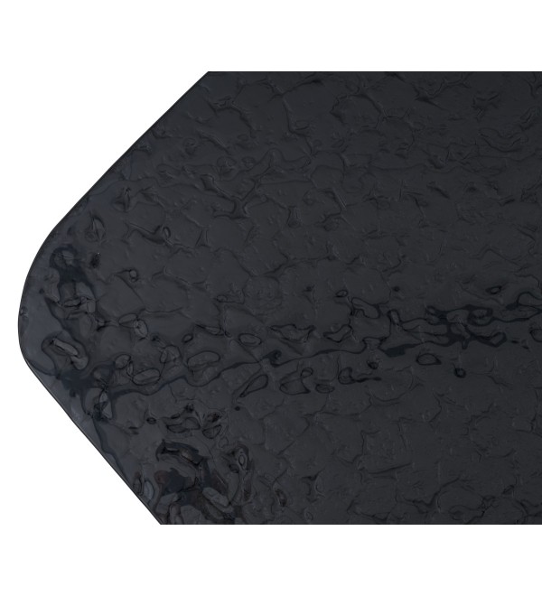 Стол ЛАУРИТЦ (LAURITS) 200 цвет ЧЕРНЫЙ (GREY), стекло BUBBLE  / Прозрачный каркас ®DISAUR