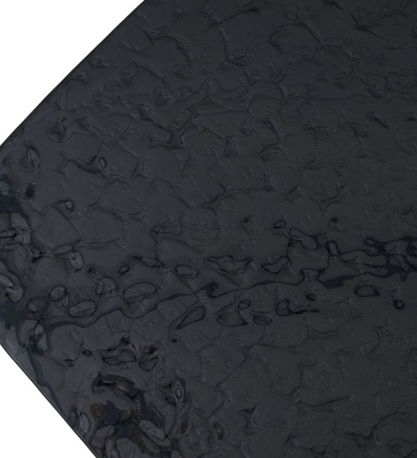Стол ЛАУРИТЦ (LAURITS) 200 цвет ЧЕРНЫЙ (GREY), стекло BUBBLE  / Прозрачный каркас ®DISAUR