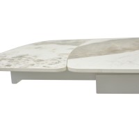 Стол РИВОЛИ (RIVOLI) 140 цвет ПАНДОРА (GLOSS LUXURY PANDORA SOLID CERAMIC) / БЕЛЫЙ, ®DISAUR