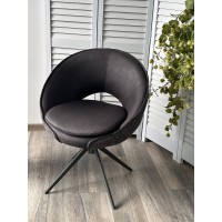 Стул АНАБЕЛЬ (ANABEL) 360 град. поворот Черный  Maison 99# / OTE COBBLE 457 / серый каркас, ®DISAUR
