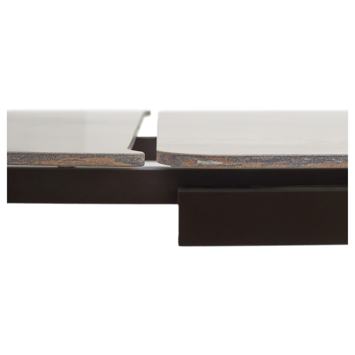 Стол ЭДЕР (EDER) 160 цвет АМБЕР ЖАДЕ (GLOSS AMBER JADE SOLID CERAMIC) / ОРЕХ, ®DISAUR