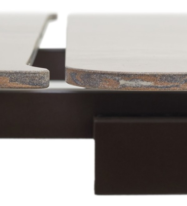 Стол ЭДЕР (EDER) 160 цвет АМБЕР ЖАДЕ (GLOSS AMBER JADE SOLID CERAMIC) / ОРЕХ, ®DISAUR