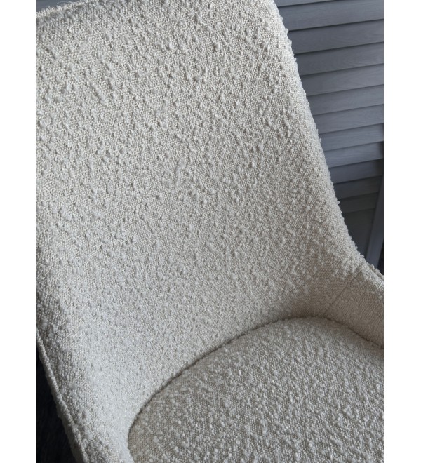 Стул КРИСТИАН (CRISTIAN) цвет БЕЛЫЙ White A2635-1A, букле / орех, ®DISAUR