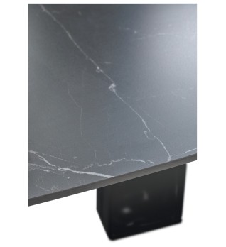 Стол БАЛД (BALDE)120 цвет ЧЕРНЫЙ МРАМОР МАТОВЫЙ (MATT BLACK MARBLE SOLID CERAMIC)/ ЧЕРНЫЙ, ®DISAUR