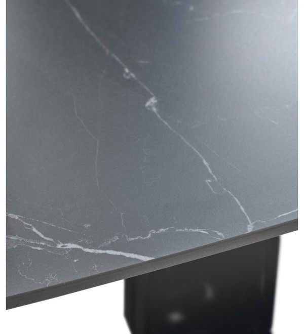 Стол БАЛД (BALDE)120 цвет ЧЕРНЫЙ МРАМОР МАТОВЫЙ (MATT BLACK MARBLE SOLID CERAMIC)/ ЧЕРНЫЙ, ®DISAUR