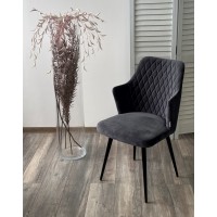 Стул ГЕРМАН (HERMAN) 360 град. BM-3 ТЕМНО-СЕРЫЙ, велюр / черный каркас