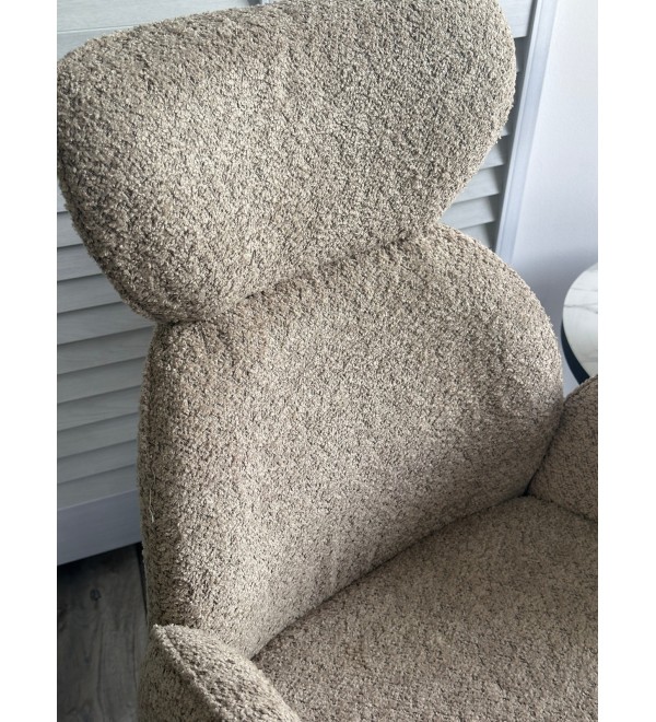 Стул ВАРДИ (VARDY) 360 град.поворот. бежевый букле XD841-06 / Серый, ®DISAUR