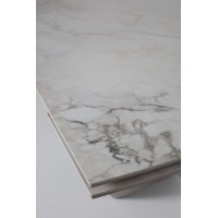 Стол ПУАНТО 200 цвет КРЕМ (BRECHA CREMA ELEGANCE), керамика / Латте каркас