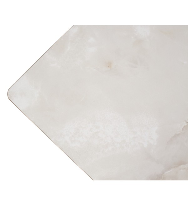 Стол ОРИГАМИ  240 цвет АЙВОРИ (AURA IVORY), керамика / Черный каркас