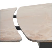 Стол АЛАТРИ (ALATRI) 120 АМБЕР ЖАДЕ ГЛЯНЦЕВЫЙ (GLOSS AMBER JADE) керамика /ЧЕРНЫЙ, ®DISAUR