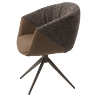 Стул ГИССЕН (GISSEN) 360 град., цвет КОФЕ HP032-08A PU / V885-1, экокожа / ткань / ЛАТТЕ, ®DISAUR