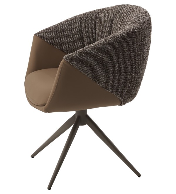 Стул ГИССЕН (GISSEN) 360 град., цвет КОФЕ HP032-08A PU / V885-1, экокожа / ткань / ЛАТТЕ, ®DISAUR