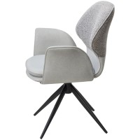 Стул ЛЕННЕ (LENNE) 360 град. поворот., цвет СЕРЫЙ MILAN-450/ MOHAIR-151, ткань/ Черный, ®DISAUR