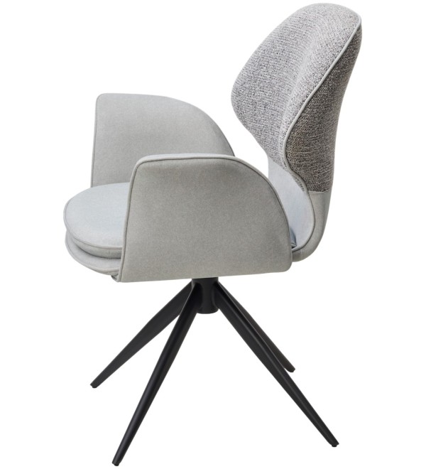 Стул ЛЕННЕ (LENNE) 360 град. поворот., цвет СЕРЫЙ MILAN-450/ MOHAIR-151, ткань/ Черный, ®DISAUR