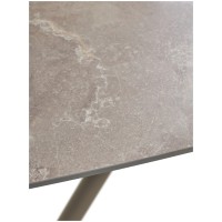 Стол РИВОЛИ (RIVOLI) 140 цвет ЛАТТЕ МАТОВЫЙ (MATT LATTE STONE SOLID CERAMIC) / ТАУПЕ, ®DISAUR