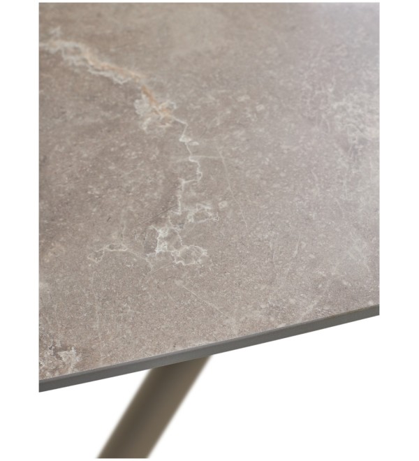 Стол РИВОЛИ (RIVOLI) 140 цвет ЛАТТЕ МАТОВЫЙ (MATT LATTE STONE SOLID CERAMIC) / ТАУПЕ, ®DISAUR