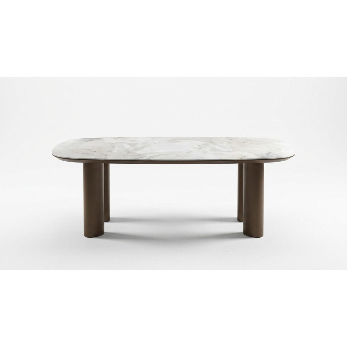 Стол ГАРДЕ (GARDE) 239 цвет Бежевый мрамор CA036, керамика / коричневый, ®DISAUR