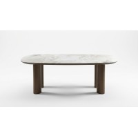 Стол ГАРДЕ (GARDE) 239 цвет Бежевый мрамор CA036, керамика / коричневый, ®DISAUR
