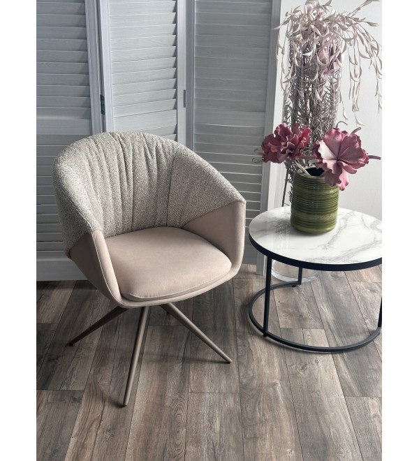 Стул ГИССЕН (GISSEN) 360 град., цвет ЛАТТЕ RIELY-111 / V885-3, ткань / ЛАТТЕ, ®DISAUR