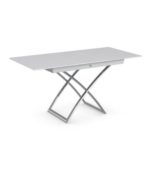 Стол MAGIC-J CS/5041-G, P77 chrome/ P64 white/ glass GXW extrawhite