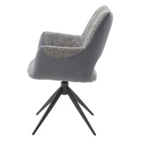 Стул ДАВЕН (DAVEN) 360 град, цвет СЕРЫЙ RIELY-450 /  G1038-04 , ткань  /ТЕМНО-СЕРЫЙ каркас, ®DISAUR