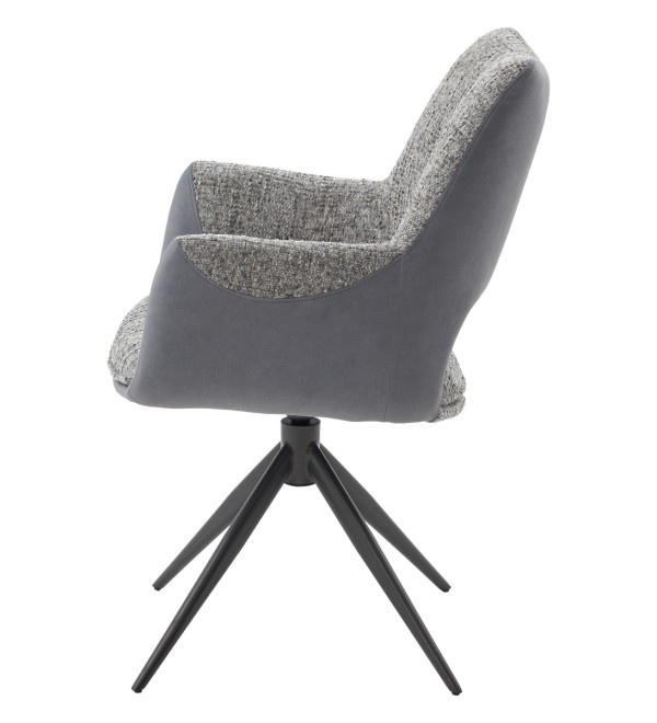 Стул ДАВЕН (DAVEN) 360 град, цвет СЕРЫЙ RIELY-450 /  G1038-04 , ткань  /ТЕМНО-СЕРЫЙ каркас, ®DISAUR