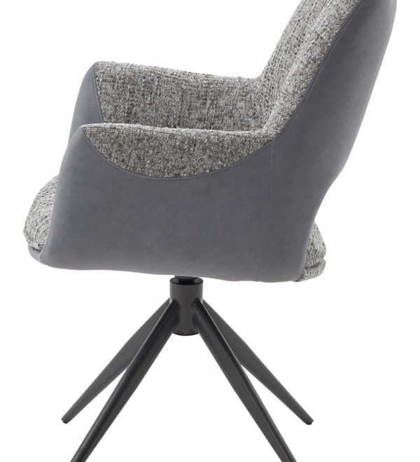 Стул ДАВЕН (DAVEN) 360 град, цвет СЕРЫЙ RIELY-450 /  G1038-04 , ткань  /ТЕМНО-СЕРЫЙ каркас, ®DISAUR