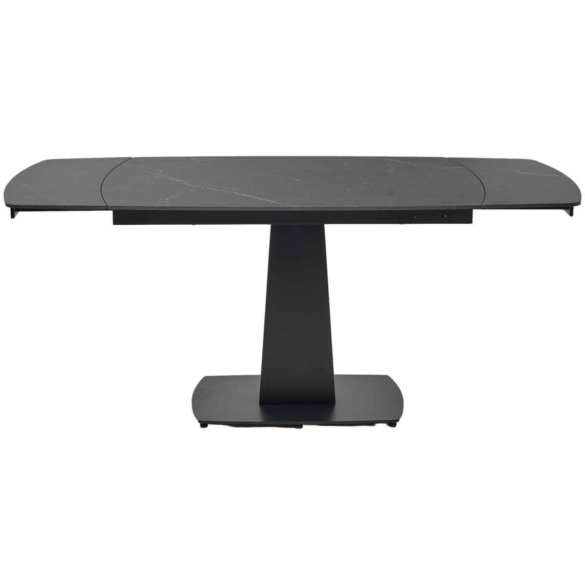 Стол БАЛД (BALDE) 140 цвет ЧЕРНЫЙ МРАМОР МАТОВЫЙ (MATT BLACK MARBLE SOLID CERAMIC )/ ЧЕРНЫЙ, ®DISAUR