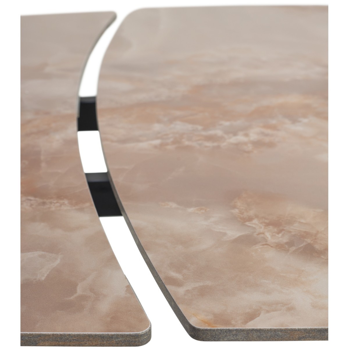 Стол БАЛД (BALDE) 140 цвет АМБЕР ЖАДЕ ГЛЯНЦЕВЫЙ (GLOSS AMBER JADE SOLID CERAMIC) / ЧЕРНЫЙ, ®DISAUR
