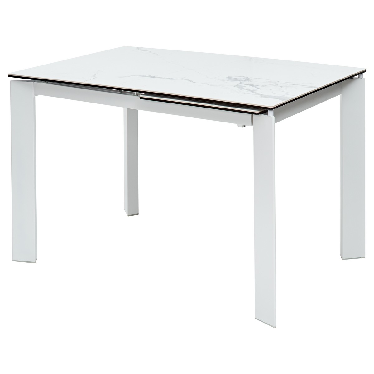 Стол КОРНЕР (CORNER) 120 цвет БЕЛЫЙ МРАМОР (HIGH GLOSS STATUARIO) керамика, стекло/ БЕЛЫЙ, ®DISAUR
