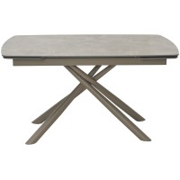 Стол РИВОЛИ (RIVOLI) 140 цвет ЛАТТЕ МАТОВЫЙ (MATT LATTE STONE SOLID CERAMIC) / ТАУПЕ, ®DISAUR