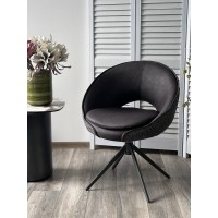 Стул АНАБЕЛЬ (ANABEL) 360 град. поворот Черный  Maison 99# / OTE COBBLE 457 / серый каркас, ®DISAUR