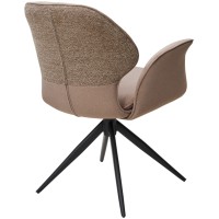 Стул ЛЕННЕ (LENNE) 360 град. поворот., цвет ЛАТТЕ MILAN-430/ MOHAIR-440, ткань/ Черный, ®DISAUR