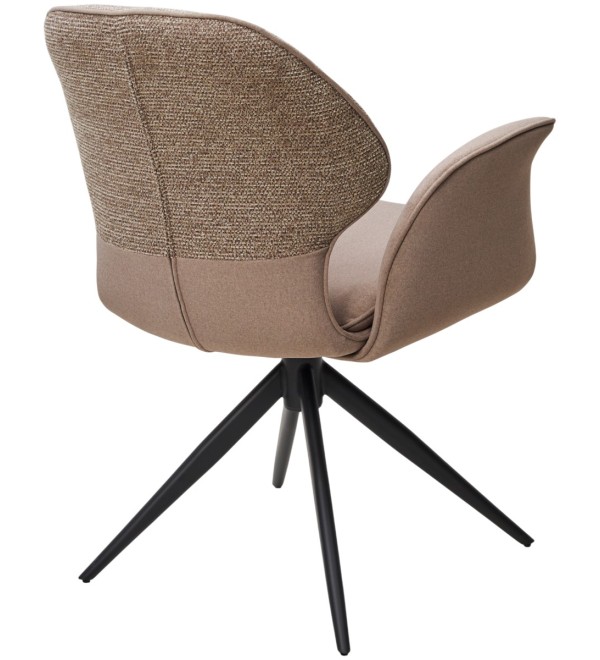 Стул ЛЕННЕ (LENNE) 360 град. поворот., цвет ЛАТТЕ MILAN-430/ MOHAIR-440, ткань/ Черный, ®DISAUR