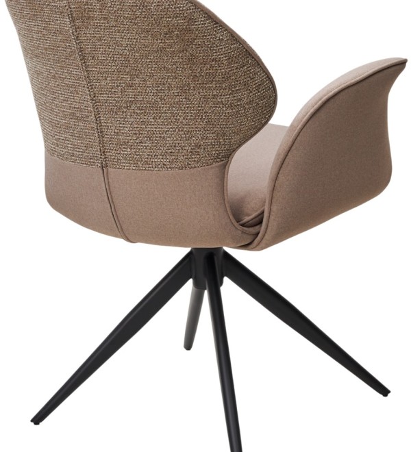 Стул ЛЕННЕ (LENNE) 360 град. поворот., цвет ЛАТТЕ MILAN-430/ MOHAIR-440, ткань/ Черный, ®DISAUR