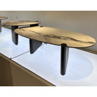 Стол кофейный АРН (ARN) цвет FENDI WHITE керамика на стекле/массив/ МДФ, дубовый шпон ®DISAUR