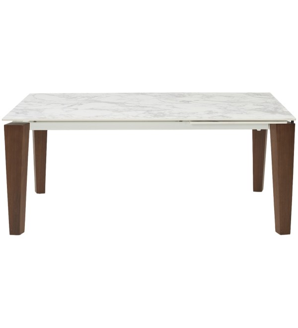 Стол ЭЗМИР (ESMIR) 180 цвет АРАБЕСКАТО (MATTE ARABESCATO SOLID CERAMIC) / ОРЕХ, ®DISAUR