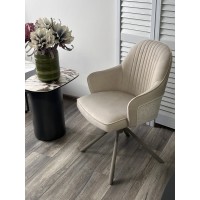 Стул РИКАРД (RIKARD) 360 град. кремовый RIELY-111/PRESENT-120, шенилл-велюр / латте каркас, ®DISAUR