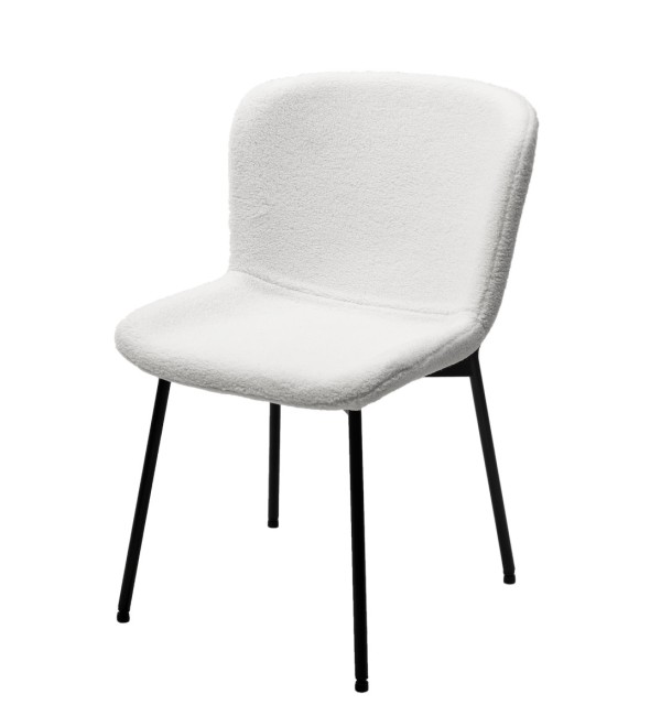 Стул RIYA UF992-01 Белый, teddy / черный каркас М-City