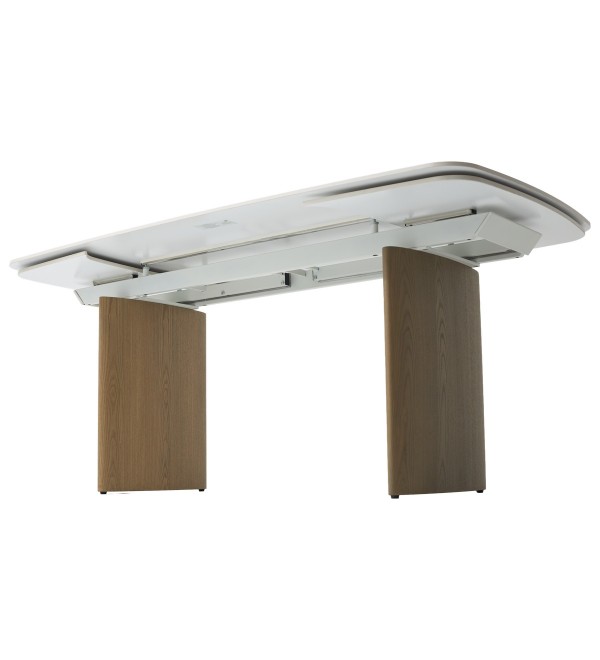 Стол КАЛВИН (CALVIN) 180 цвет КАРРАРА (SEMI-POLISHED SNOW CARRARA SOLID CERAMIC / СЕРЫЙ ДУБ, ®DISAUR