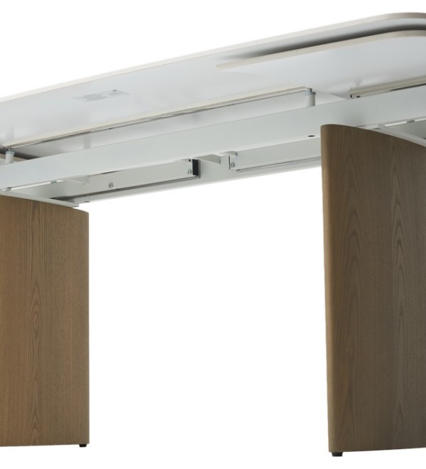 Стол КАЛВИН (CALVIN) 180 цвет КАРРАРА (SEMI-POLISHED SNOW CARRARA SOLID CERAMIC / СЕРЫЙ ДУБ, ®DISAUR