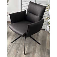 Стул ДИН (DEAN) 360 град.поворот. цвет ТЕМНО-СЕРЫЙ, экокожа Maison 99# / Черный, ®DISAUR
