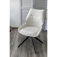 Стул ОЛАФ (OLAF) 360 град. поворот. RAVEN22 Бежево-белый, ткань / Черный, ®DISAUR